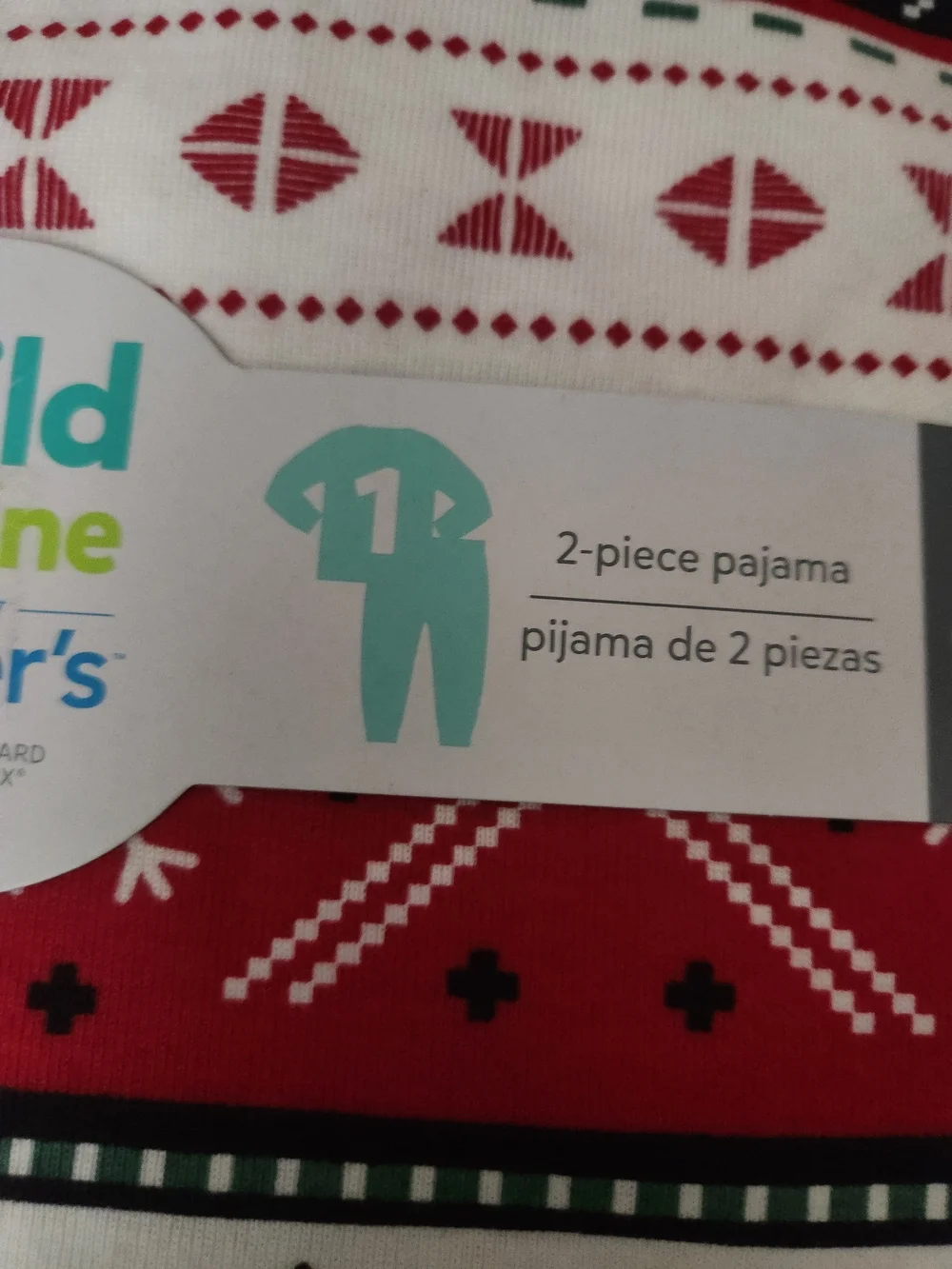 Carter's Red, Green & White Holiday Pajama Set For Toddlers 2T